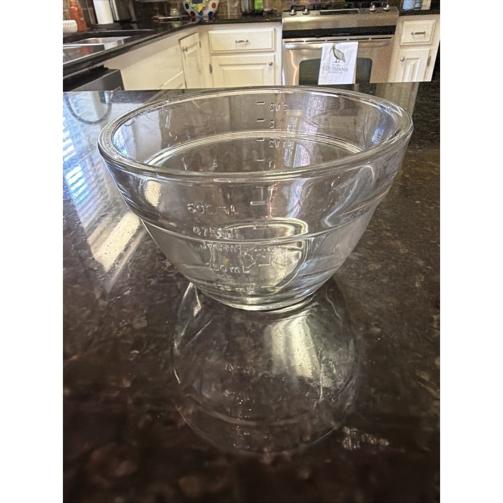 Pampered Chef 600ml 2.5 Cup Clear Glass Prep Measuring Bowl - Vintage